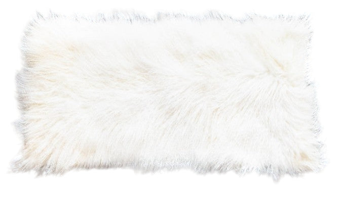 White fluffy rectangular pillow